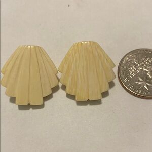 COPY - Vintage Cream clip on Fan Earrings